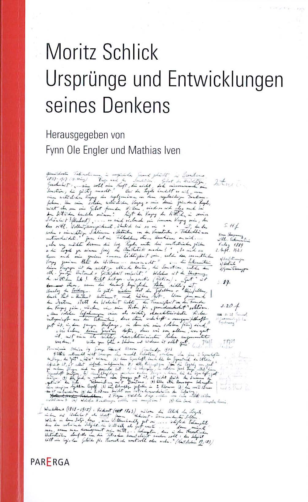 book cover: Engler/ Ivan: Moritz Schlick: Ursprünge und Entwicklungen seines Denkens (2010)