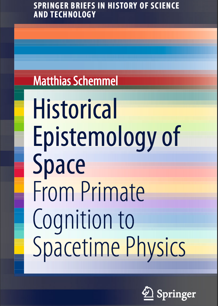 book cover: Matthias Schemmel: Historical Epistemology of Space. From Primate Cognition to Spacetime Physics (2016)