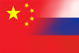 the flags of Russia and China